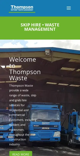thompsonwaste.co.uk today, on a phone