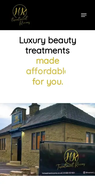 hrtreatmentrooms.co.uk today, on a phone