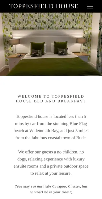 toppesfieldhousebnb.co.uk today, on a phone