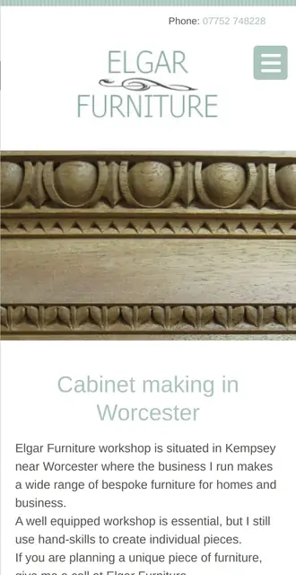 elgarfurniture.co.uk today, on a phone