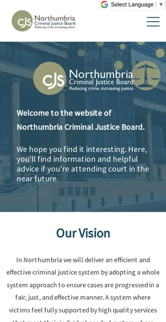 northumbria-lcjb.org.uk today, on a phone