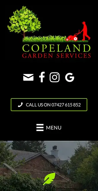 copelandgardenservices.co.uk today, on a phone