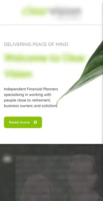 clearvisionfp.co.uk today, on a phone