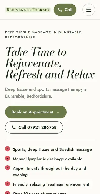 rejuvenatemassage.co.uk, our Version B