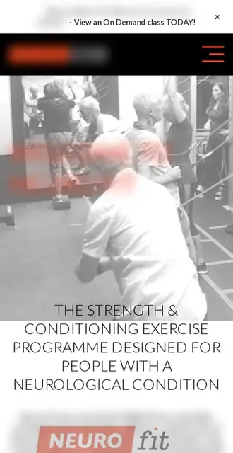 weareneurofit.co.uk today, on a phone