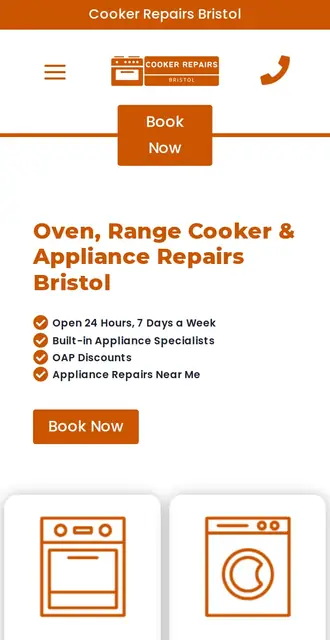 cooker-repairsbristol.co.uk today, on a phone