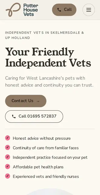potterhousevets.co.uk, our Version A