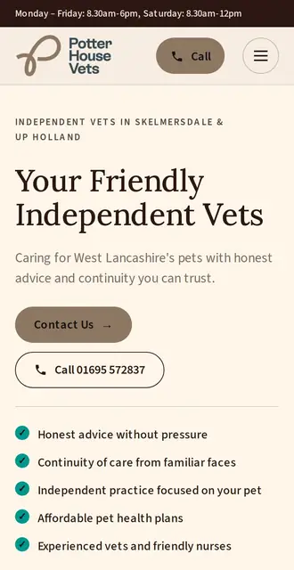potterhousevets.co.uk, our Version B