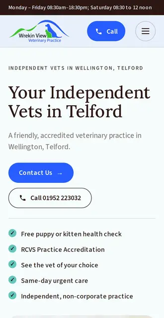 wrekinviewvets.co.uk, our Version B