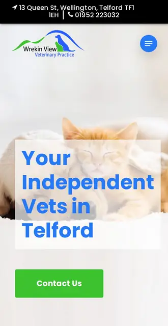 wrekinviewvets.co.uk today, on a phone