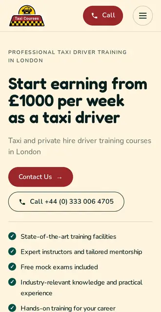 taxicourses.uk, our Version A