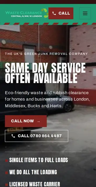 wasteclearanceuk.co.uk, our Version B