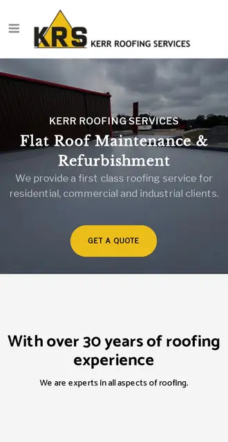 kerrroofingservices.co.uk today, on a phone