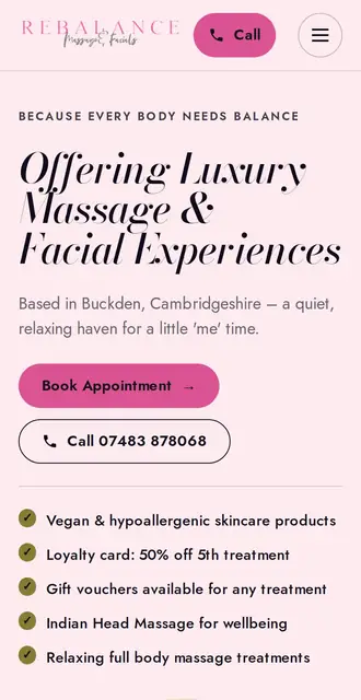rebalancemassageandfacials.co.uk, our Version A