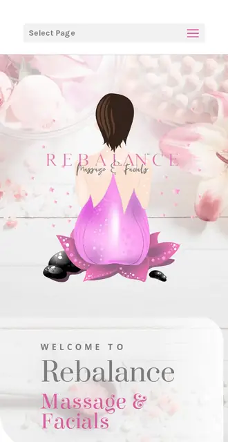 rebalancemassageandfacials.co.uk today, on a phone