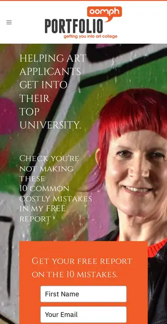 portfolio-oomph.com today, on a phone